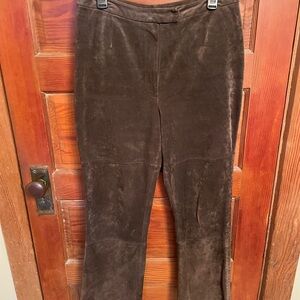 Massini Dark Brown Leather Pants